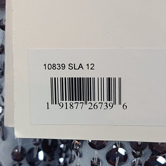 MAC DUGGAL 10839 Slate Blue Sequined Sleeveless Embellished Neckline Gown (12) - Picture 12 of 12